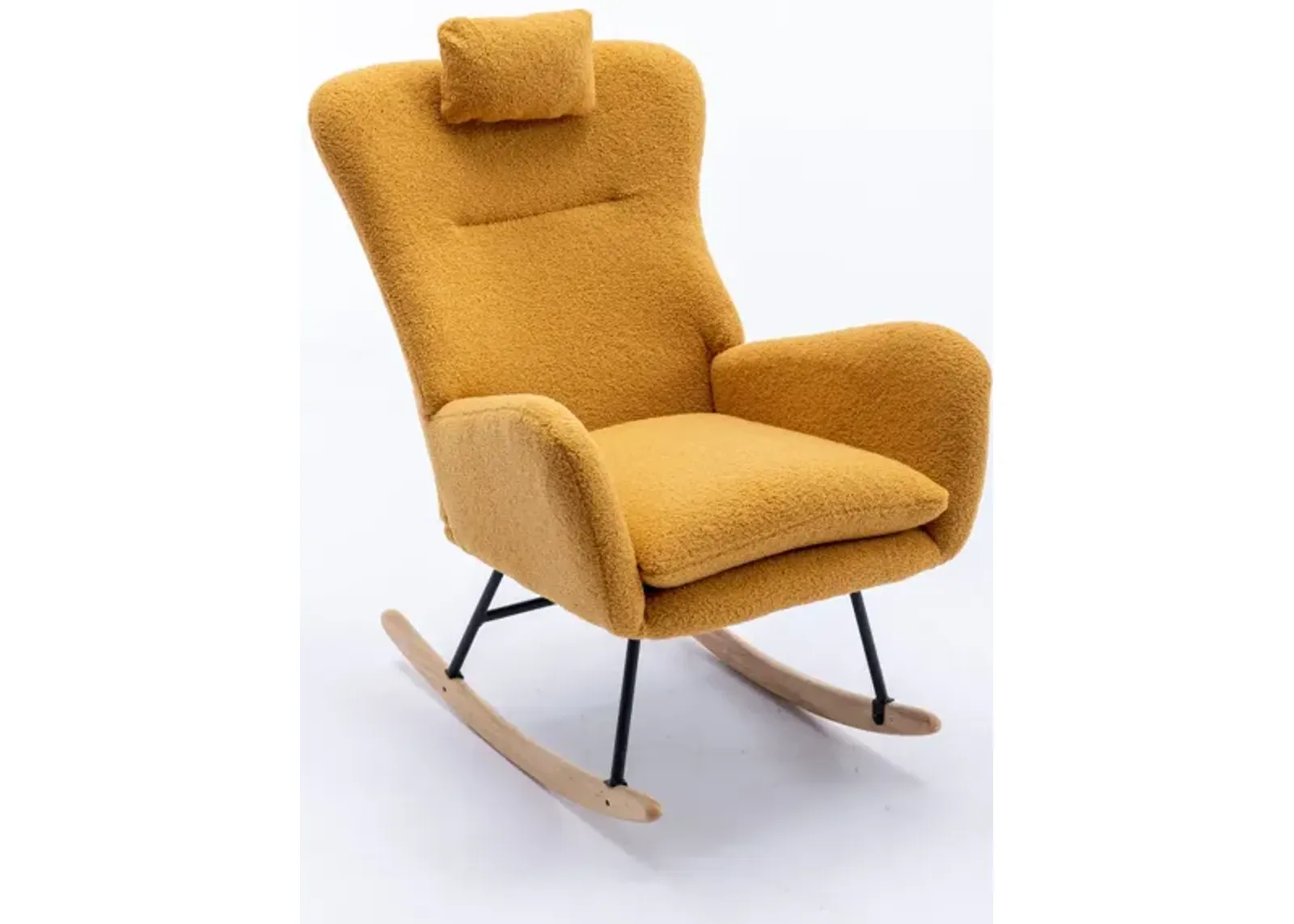 Soft Velvet Rocking Chair for Nursery, Living Room or Balcony