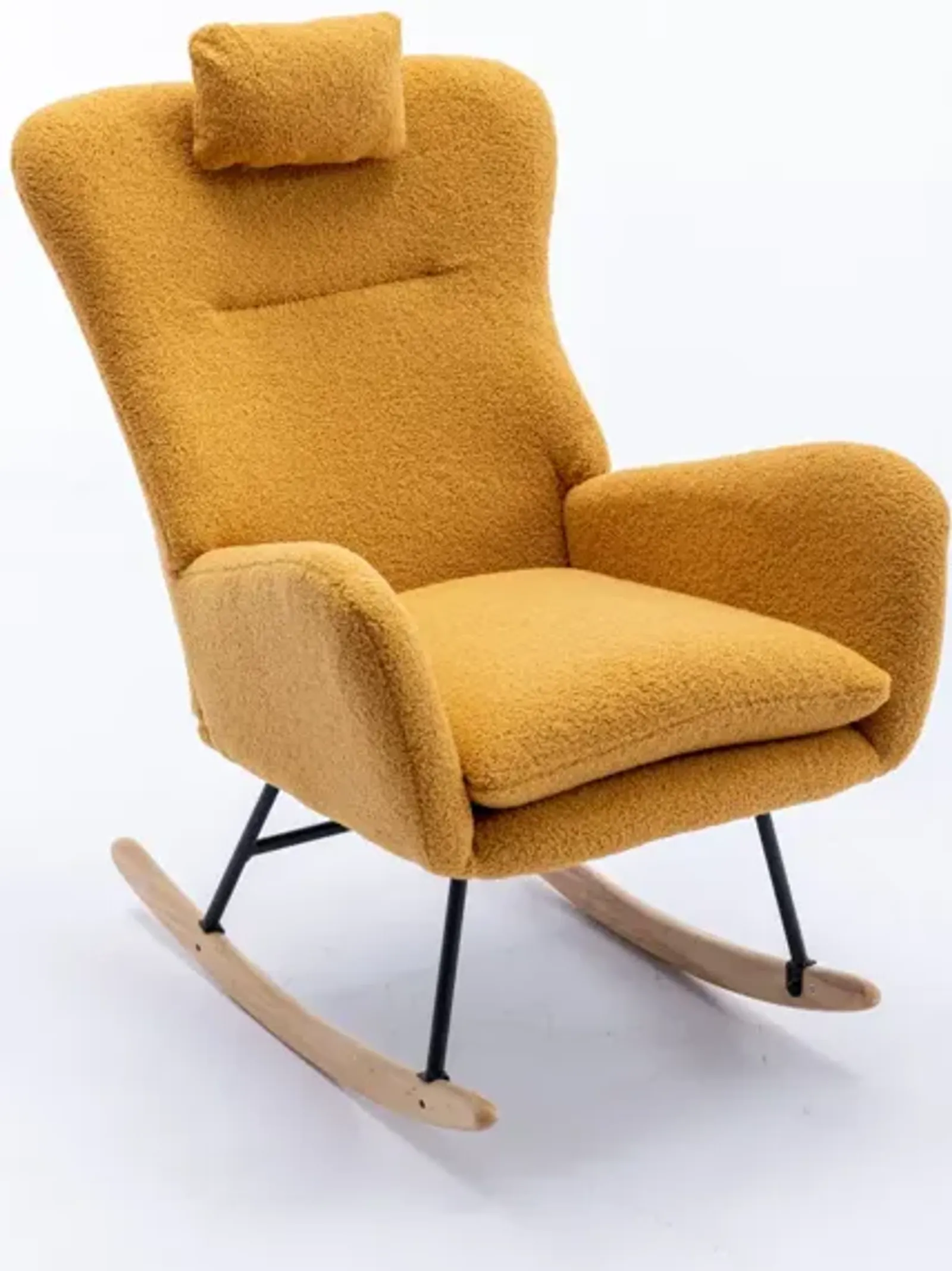 Soft Velvet Rocking Chair for Nursery, Living Room or Balcony