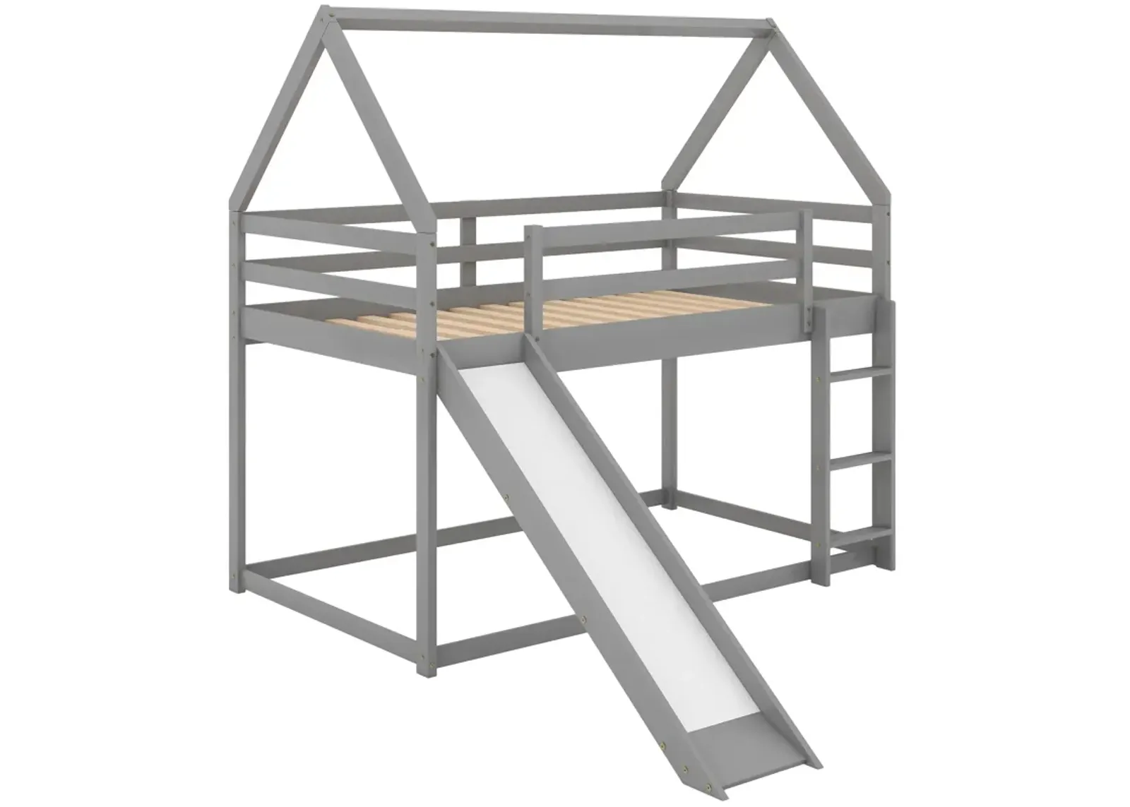 Merax Twin Size Bunk House Bed with Slide and Ladder.