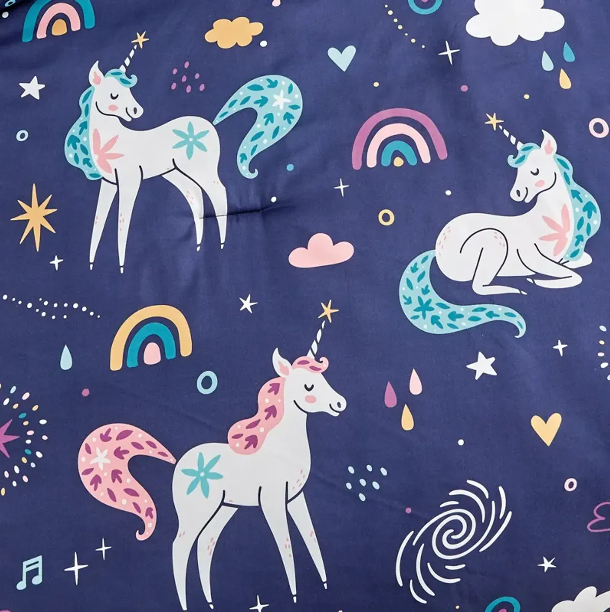 MarCielo Kids Girls Boys Comforter Set Magic Unicorn.