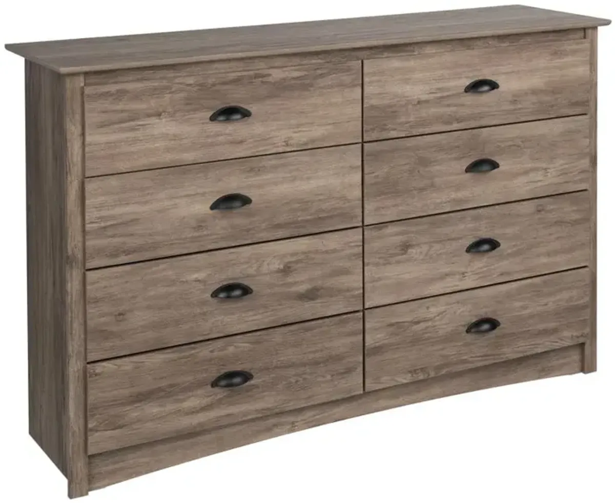 Prepac Salt Spring 8-Drawer Dresser, Drifted Gray