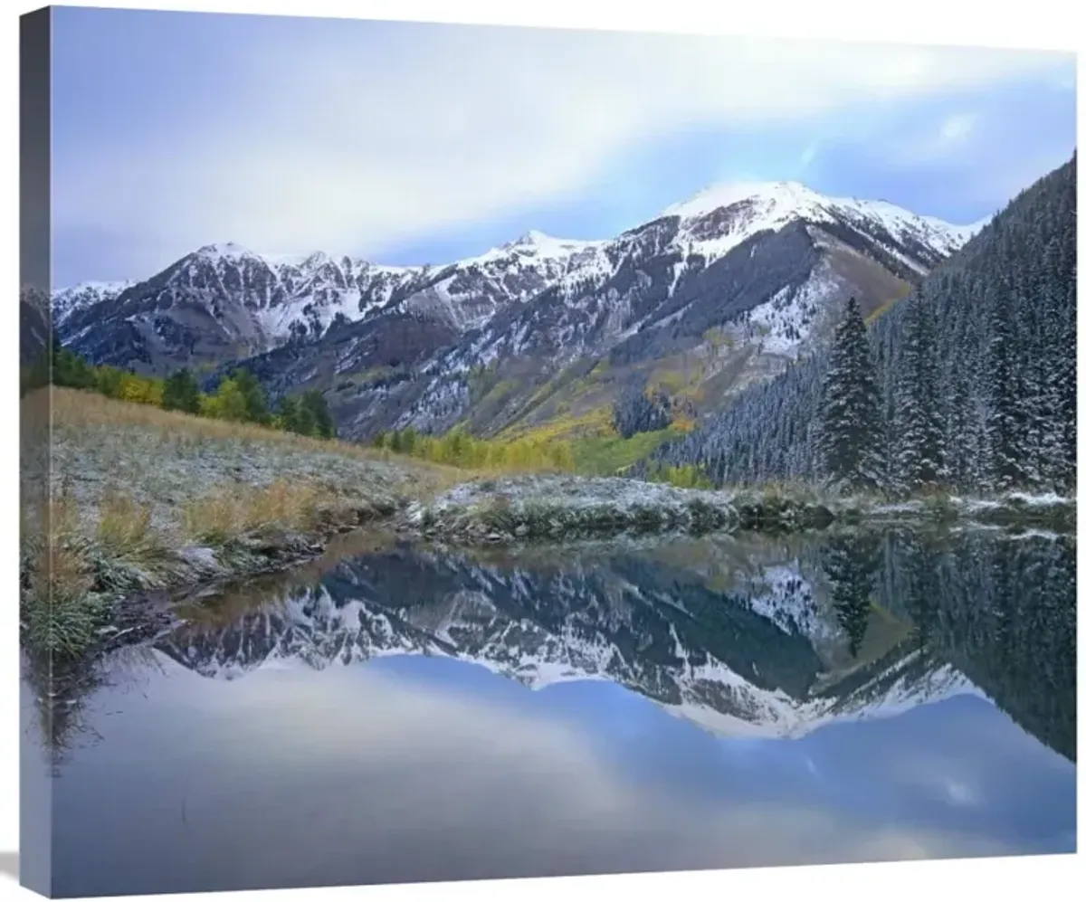 Pond and mountains, Maroon Bells-Snowmass Wilderness Area, Colorado-Canvas Art-30x24.9