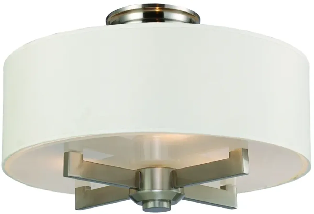 Seven Springs 18'' Wide 3-Light Semi Flush Mount