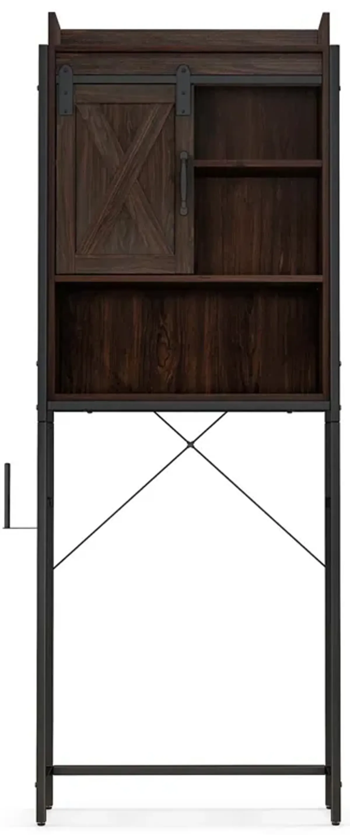 Costway Over-The-Toilet Storage Cabinet Bathroom Organizer w/ Sliding Barn Door Espresso