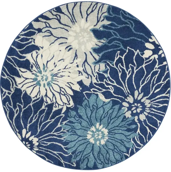 Passion PSN17 Navy/Ivory 4' x Round Rug