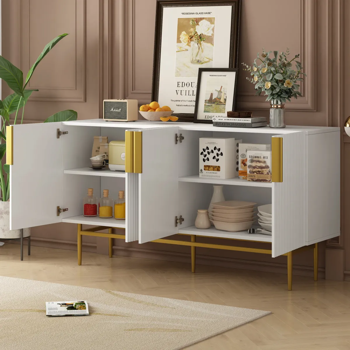 Merax Modern Elegant 4-door Sideboard Buffet Cabinet