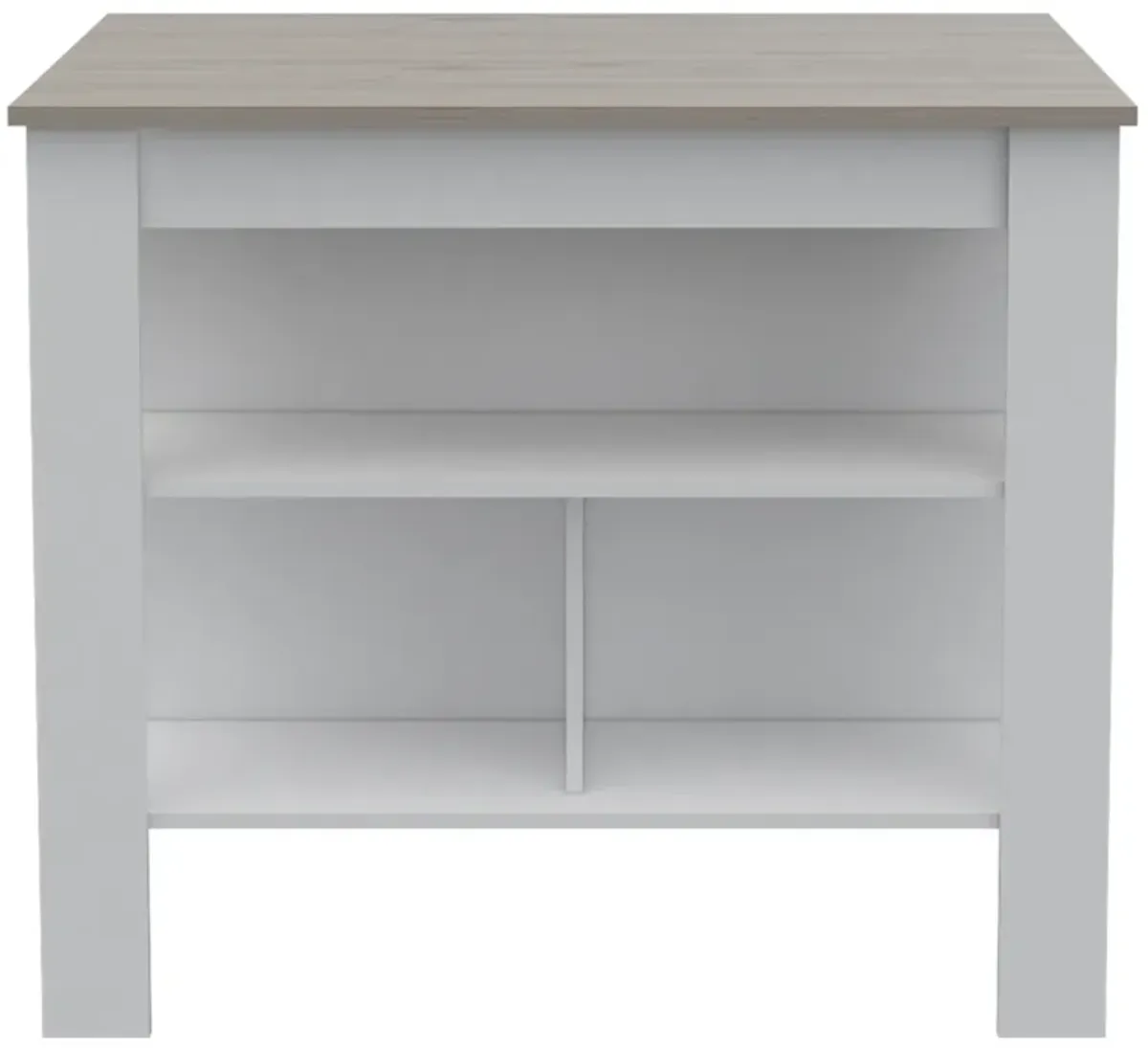 Cala Kitchen Island Antibacterial, Three Shelves, Four Legs - Light Gray White