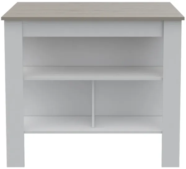 Streamdale Cala Kitchen Island Antibacterial, 3 Shelves, 4 Legs - Gray/White