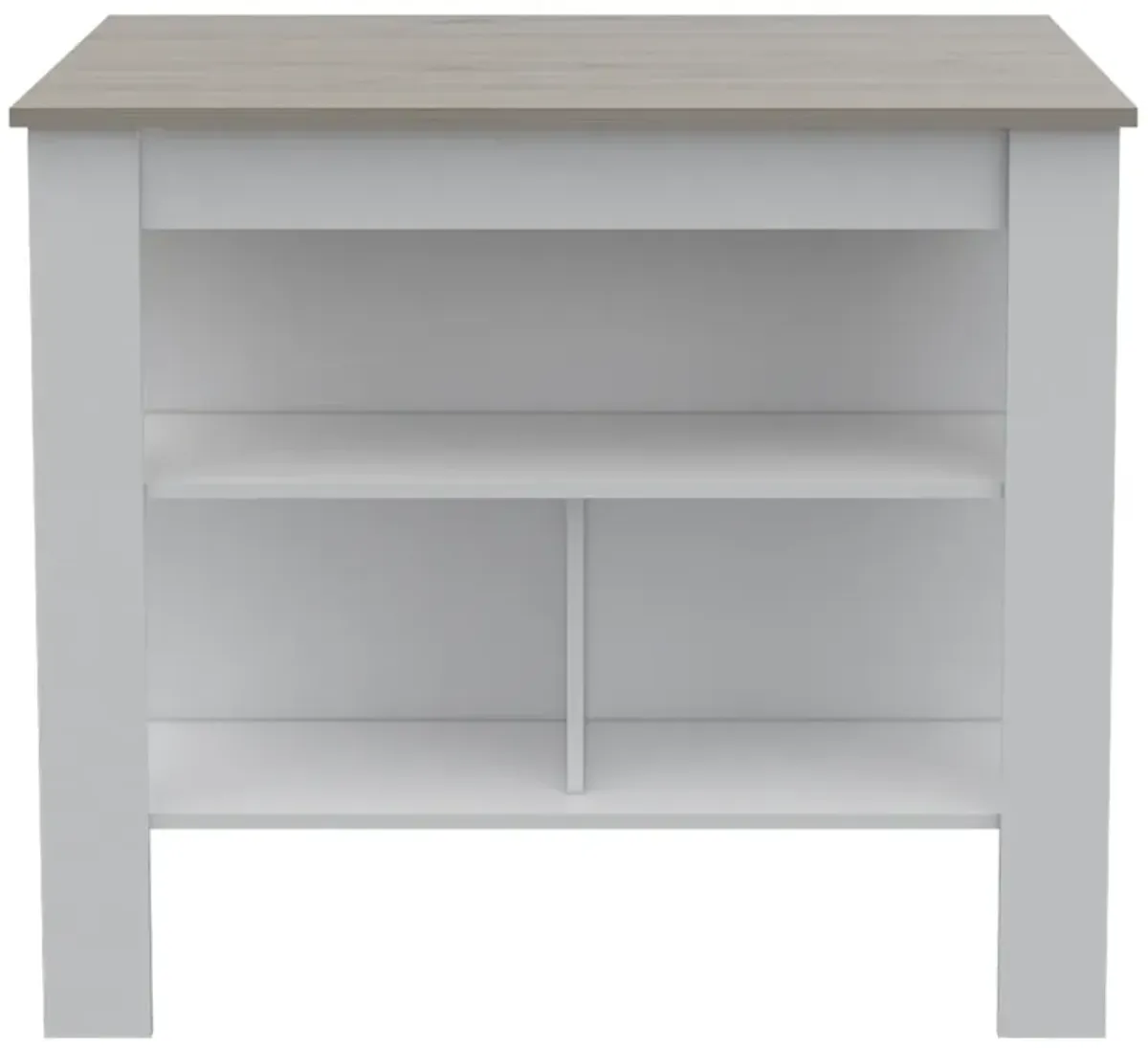 Cala Kitchen Island Antibacterial, Three Shelves, Four Legs - Light Gray White