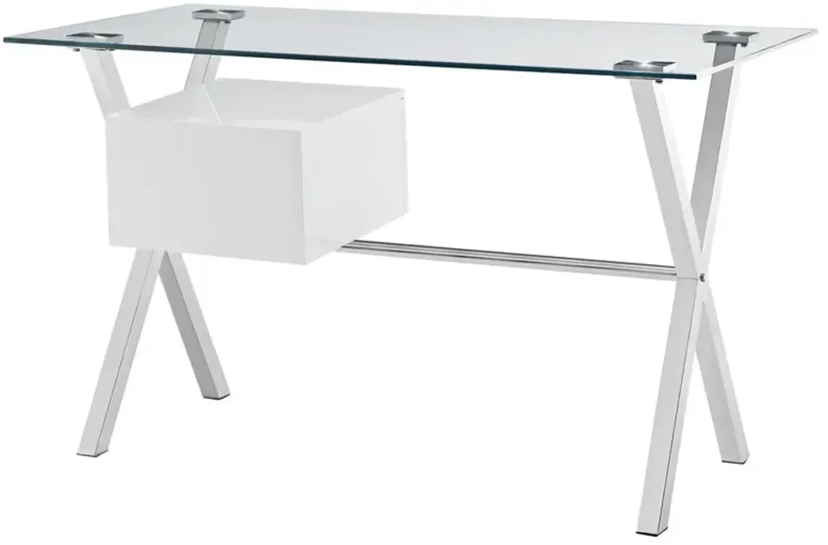 Modway Stasis Glass Top Office Desk