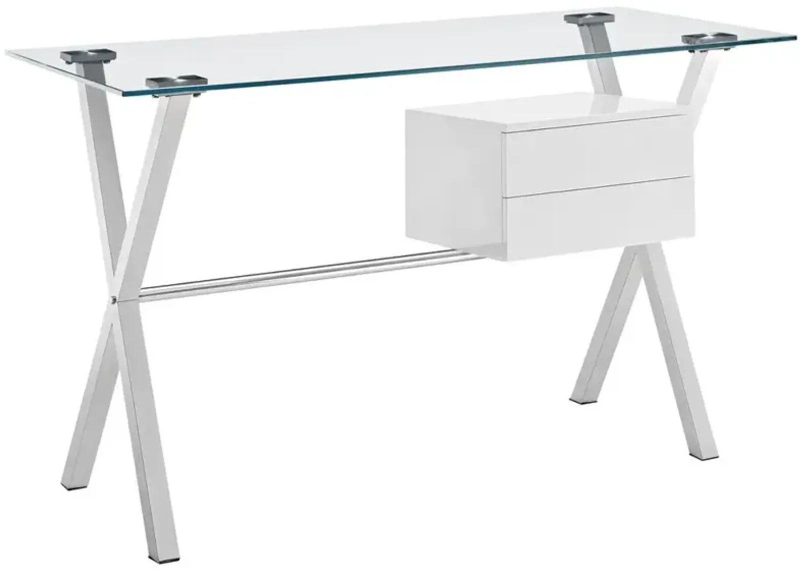 Modway Stasis Glass Top Office Desk