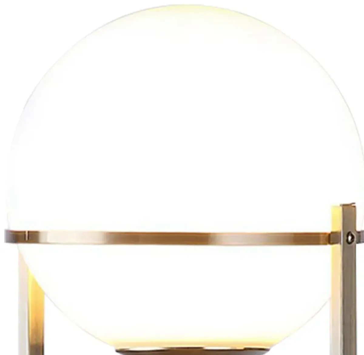 Jim 22 Inch Table Lamp, LED Light, Metal Body, Modern Globe Shade, Brass-Benzara