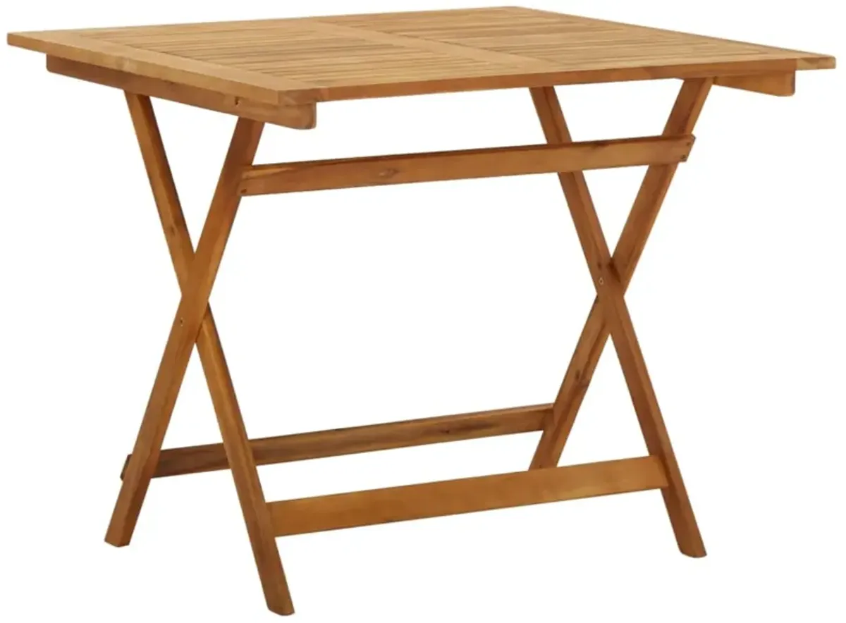 vidaXL Folding Garden Table 35.4"x35.4"x29.5" Solid Acacia Wood