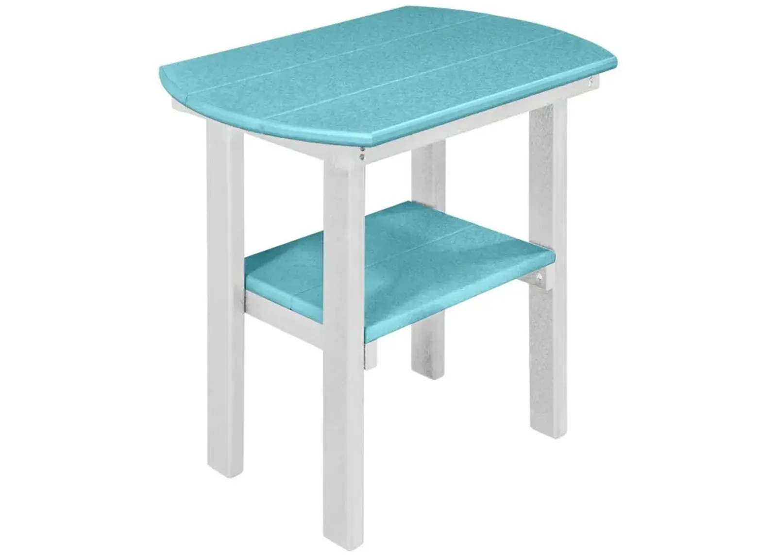 OS Home and Office Model 525ARW Oval End Table in Aruba Blue with a White Base, Made in the USA