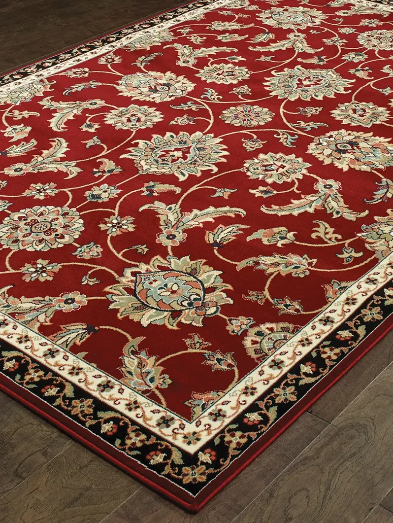 Kashan 3'10" x 5'5" Red Rug