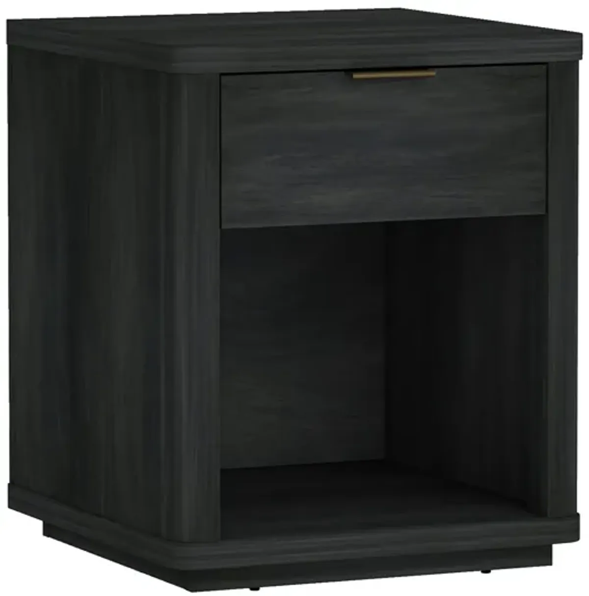 Evelyn Narrow 1-Drawer Nightstands in Dark Gray (Set of 2)