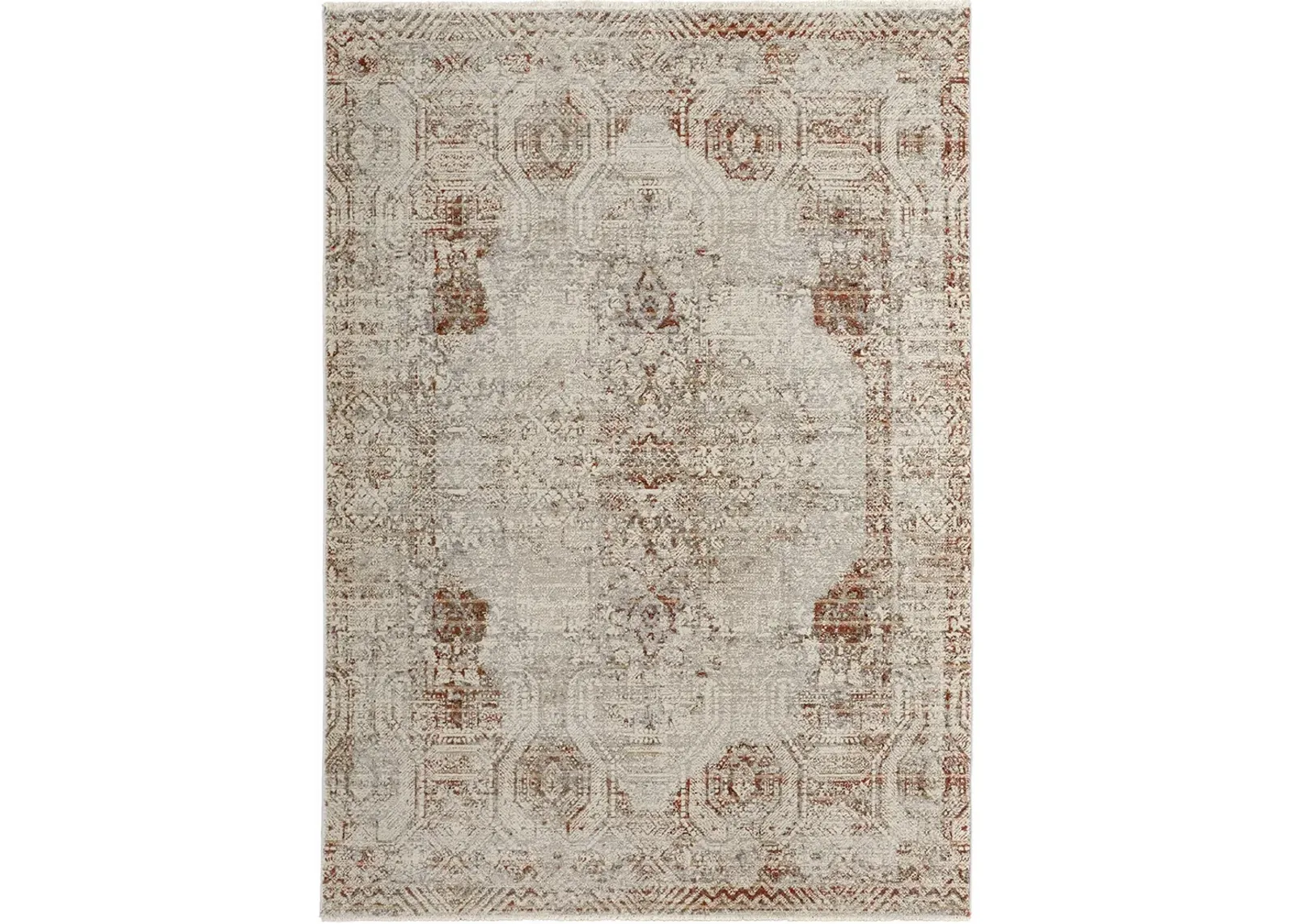 Kaia 39GKF Tan/Ivory/Orange 5' x 7'9" Rug