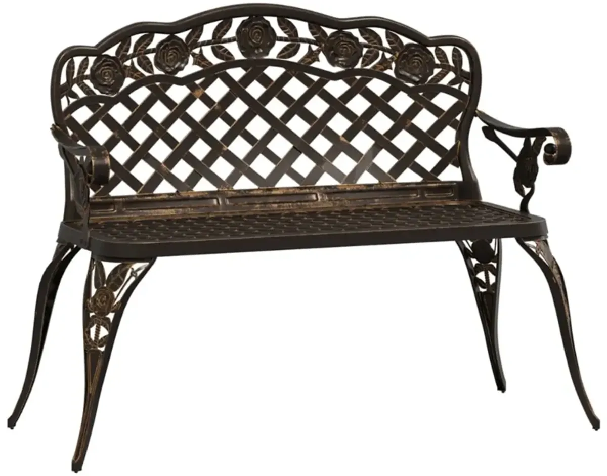 vidaXL Patio Bench 42.5" Cast Aluminum Bronze