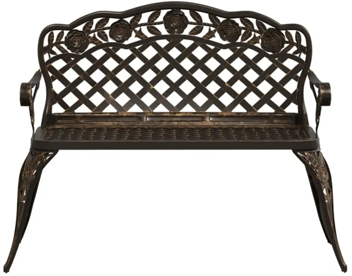 vidaXL Patio Bench 42.5" Cast Aluminum Bronze