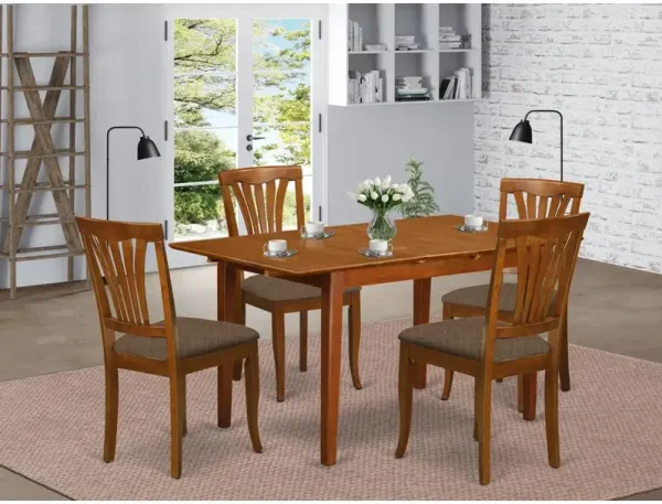 5 Pc small dinette set - Table with Leaf and 4 Kitchen Dining Chairs