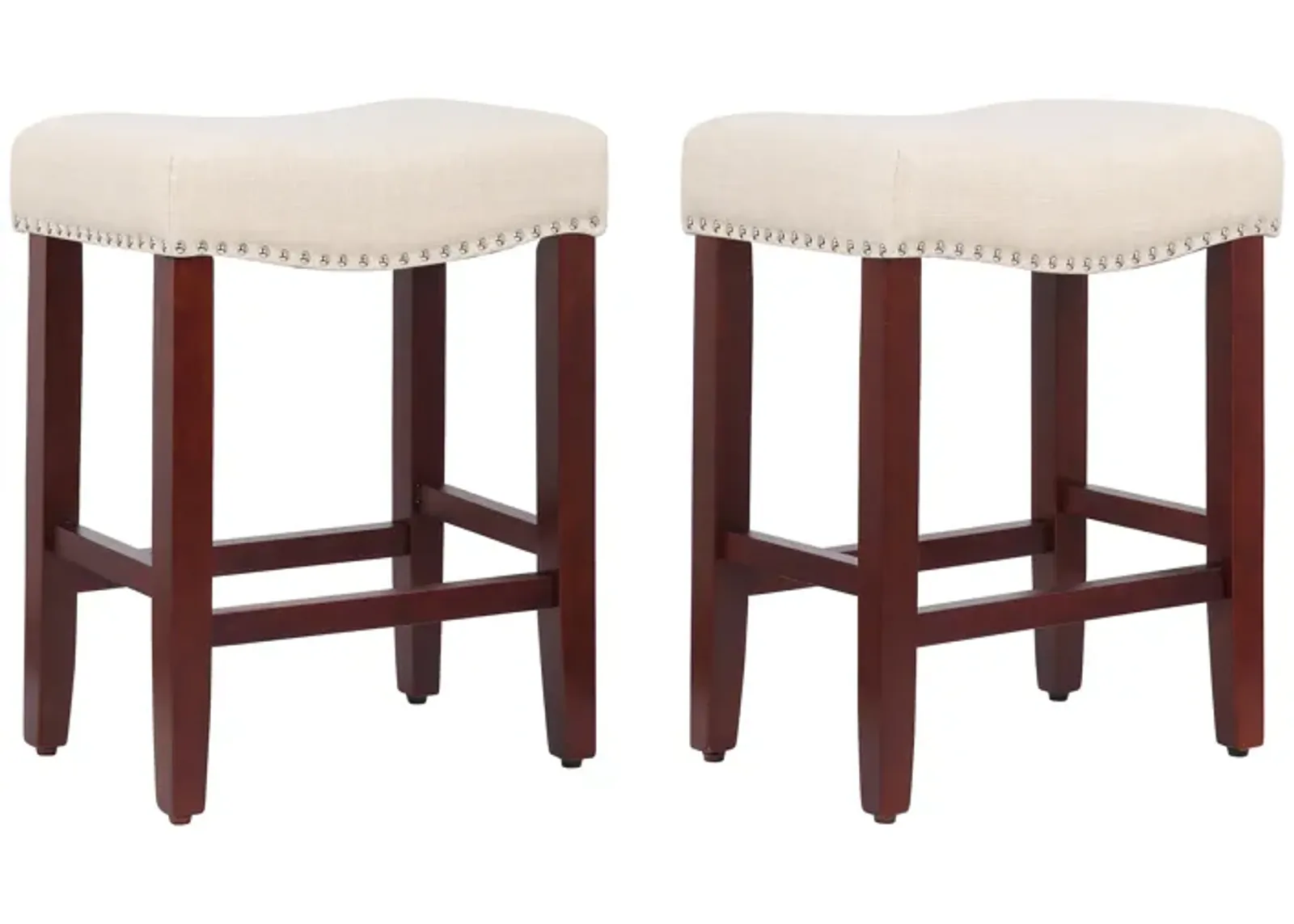 WestinTrends 24" Upholstered Saddle Seat Counter Stool (Set of 2)