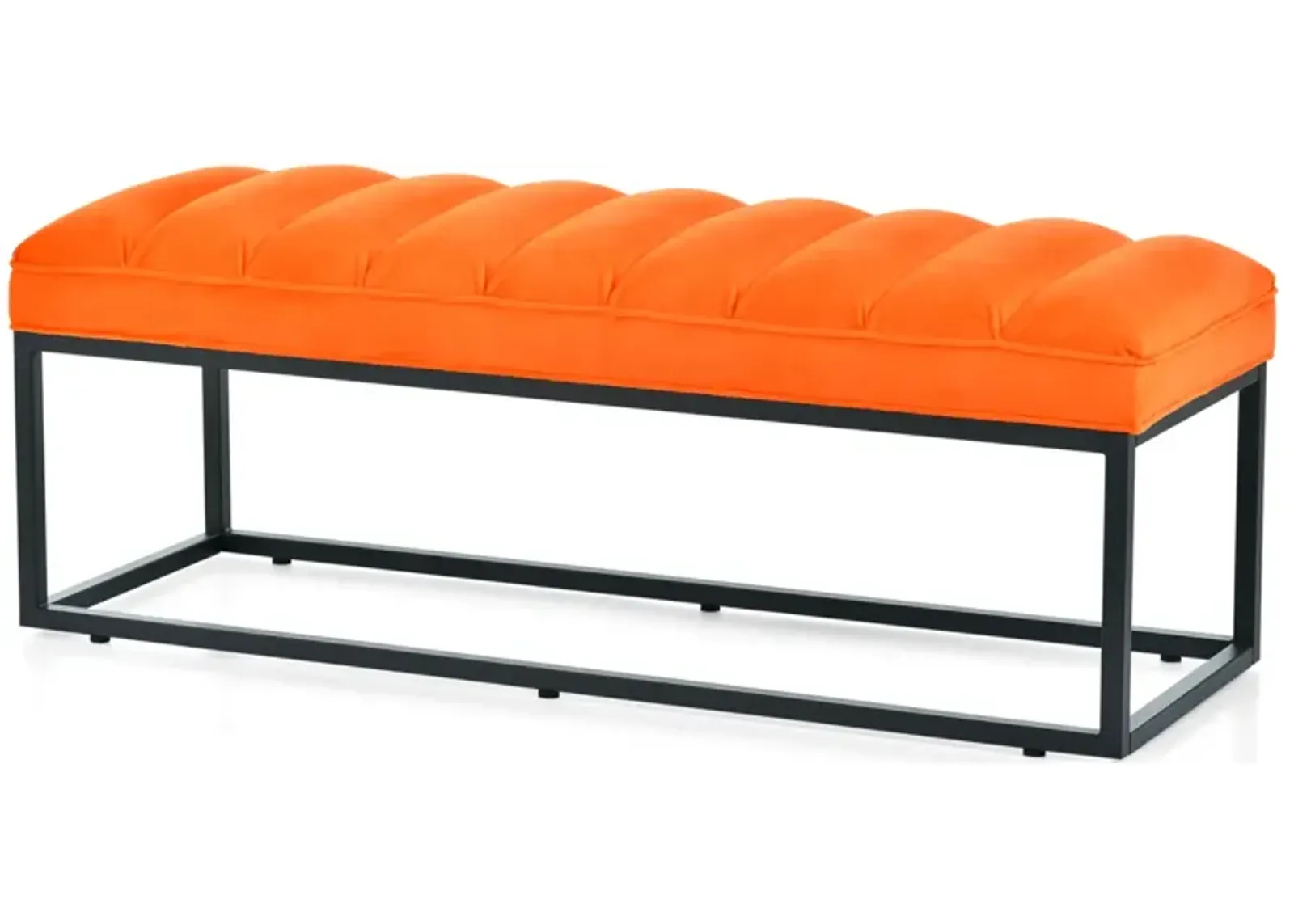 Metal Base Upholstered Bench For Bedroom For Entryway