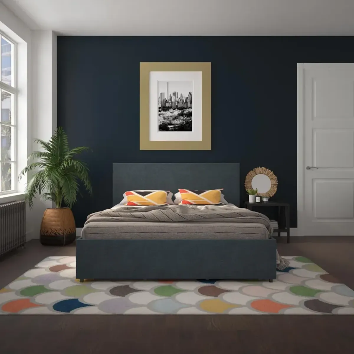 Novogratz Kelly Upholstered Bed with Storage Drawers