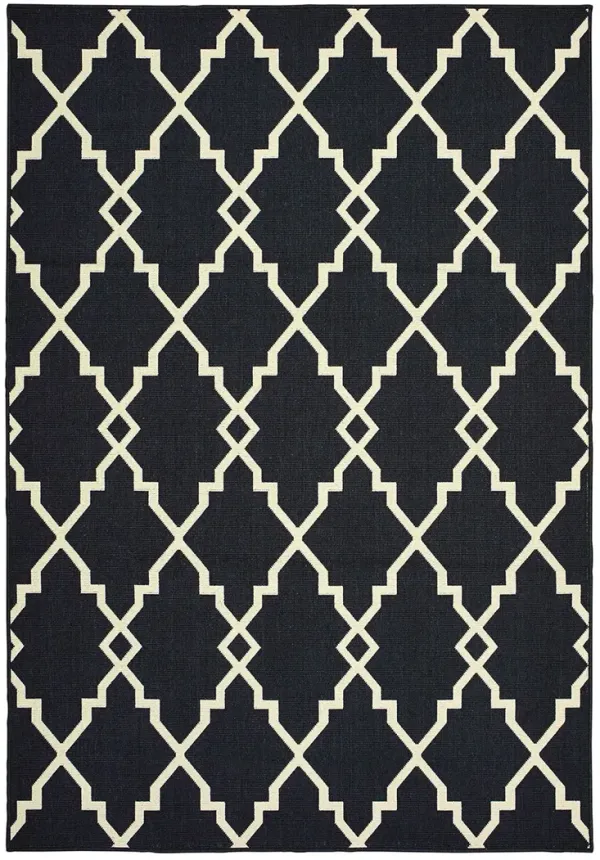 Marina 8'6" x 13' Black Rug