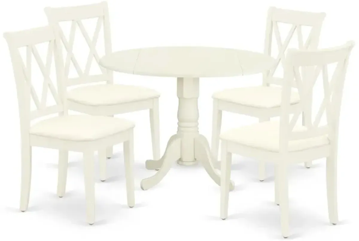 Dining Room Set Linen White, DLCL5-WHI-C