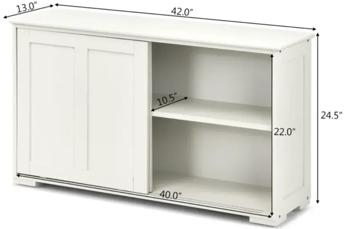 Hivvago Kitchen Storage Cupboard Cabinet with Sliding Door