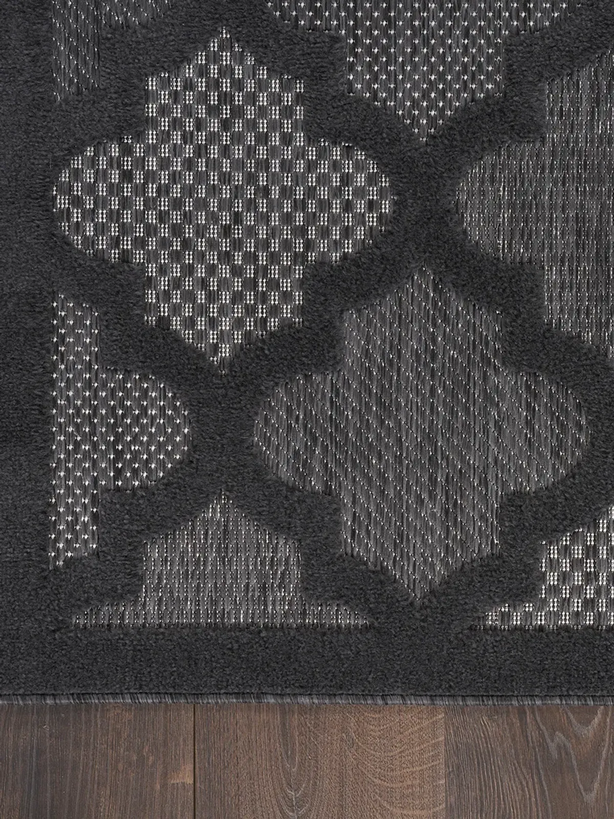 Easy Care NES01 Charcoal/Black 2'2" x 16' Rug