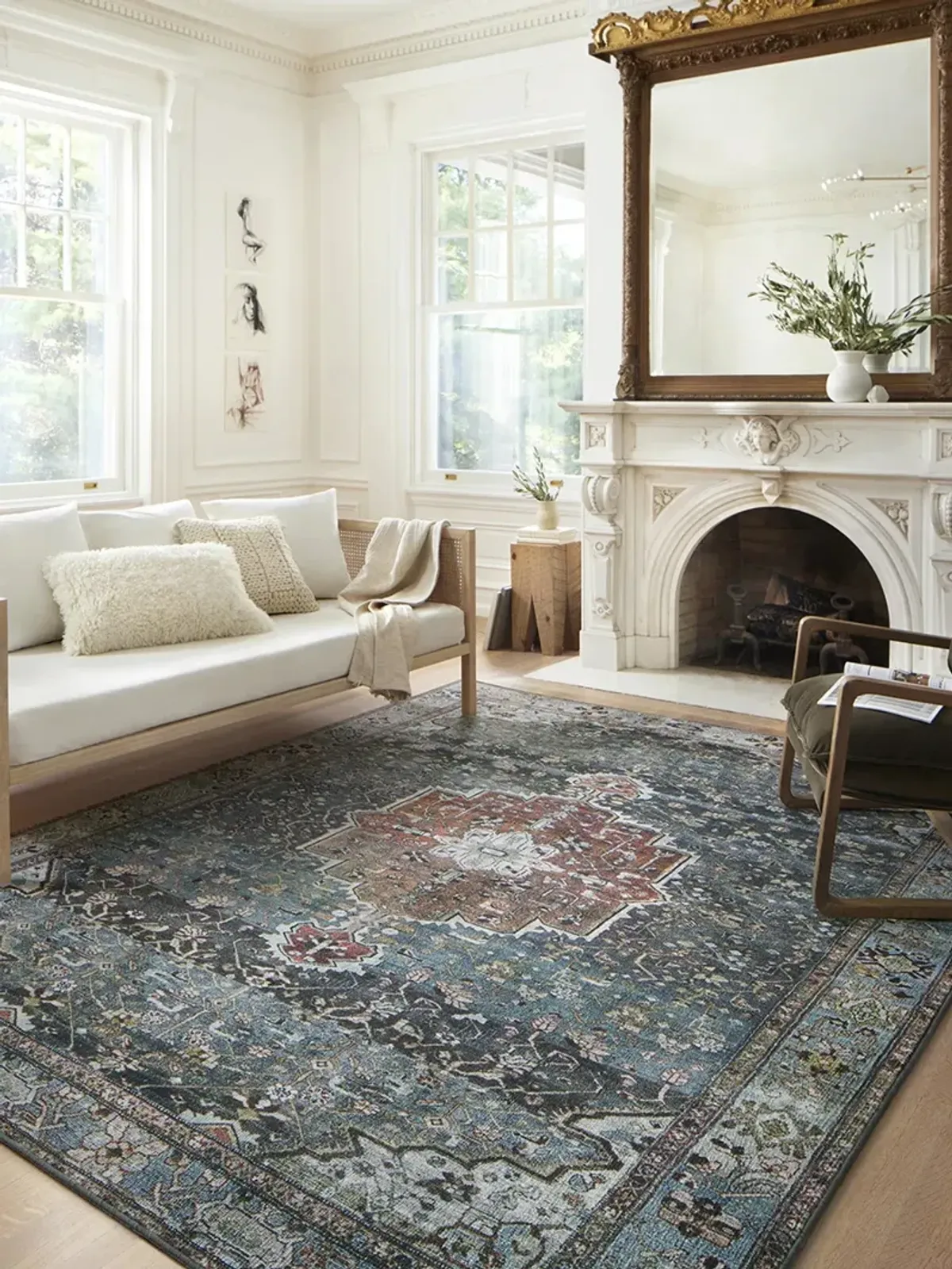 Margot MAT05 Ocean/Brick 7'6" x 9'6" Rug