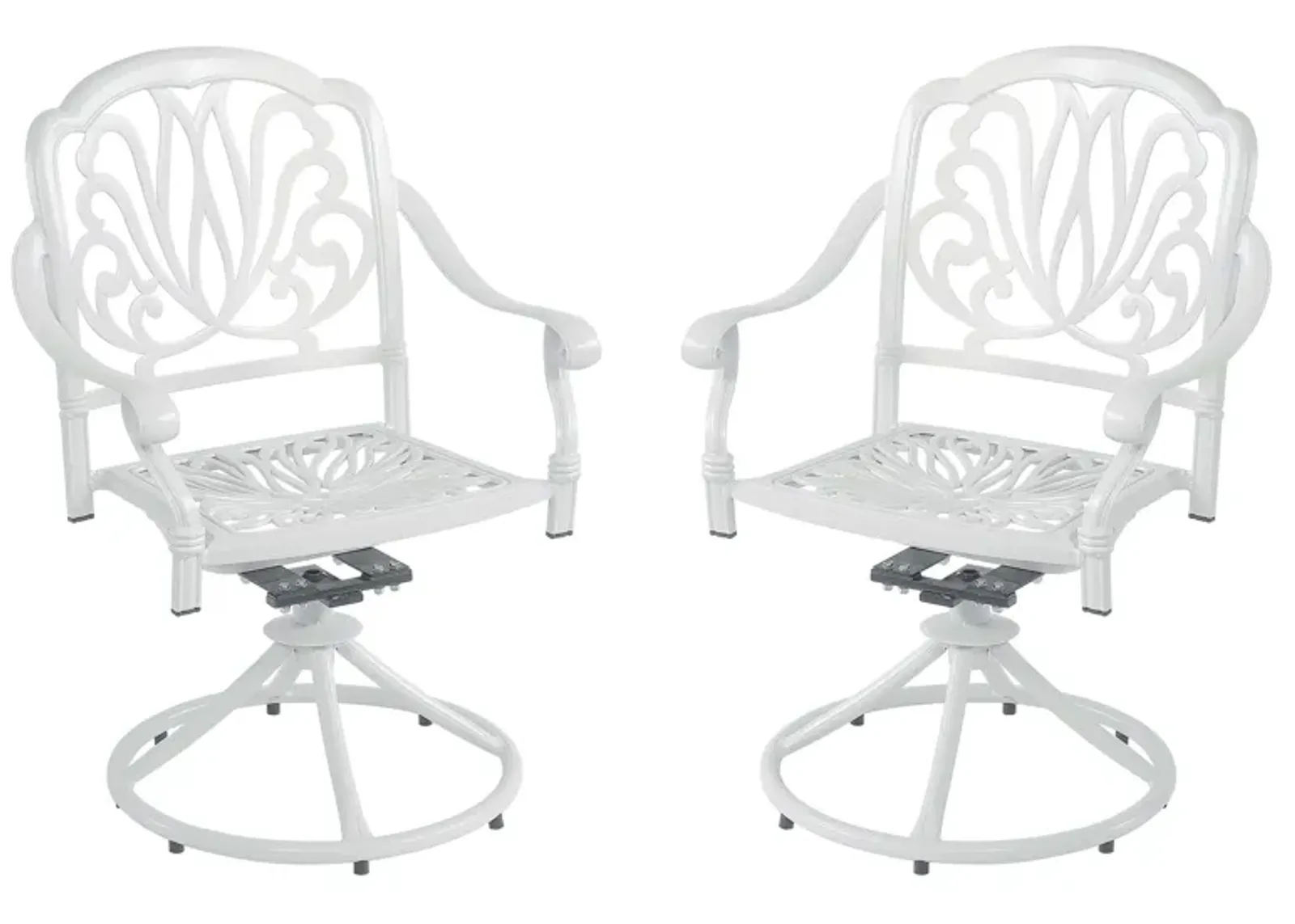 MONDAWE Patio Outdoor Aluminum Dining Swivel Rocker Chairs, Cast Aluminum Swivel Bar Stools (Set of 2)