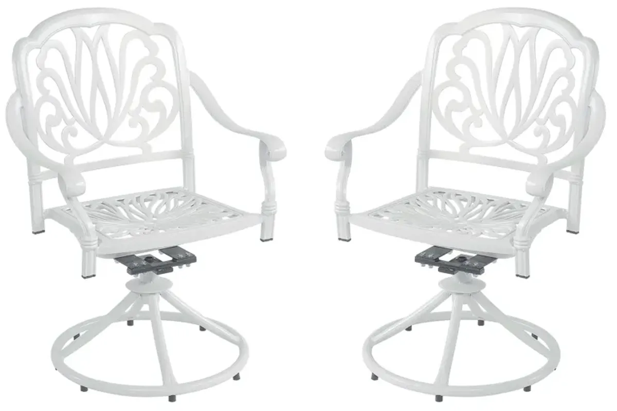 MONDAWE Patio Outdoor Aluminum Dining Swivel Rocker Chairs, Cast Aluminum Swivel Bar Stools (Set of 2)