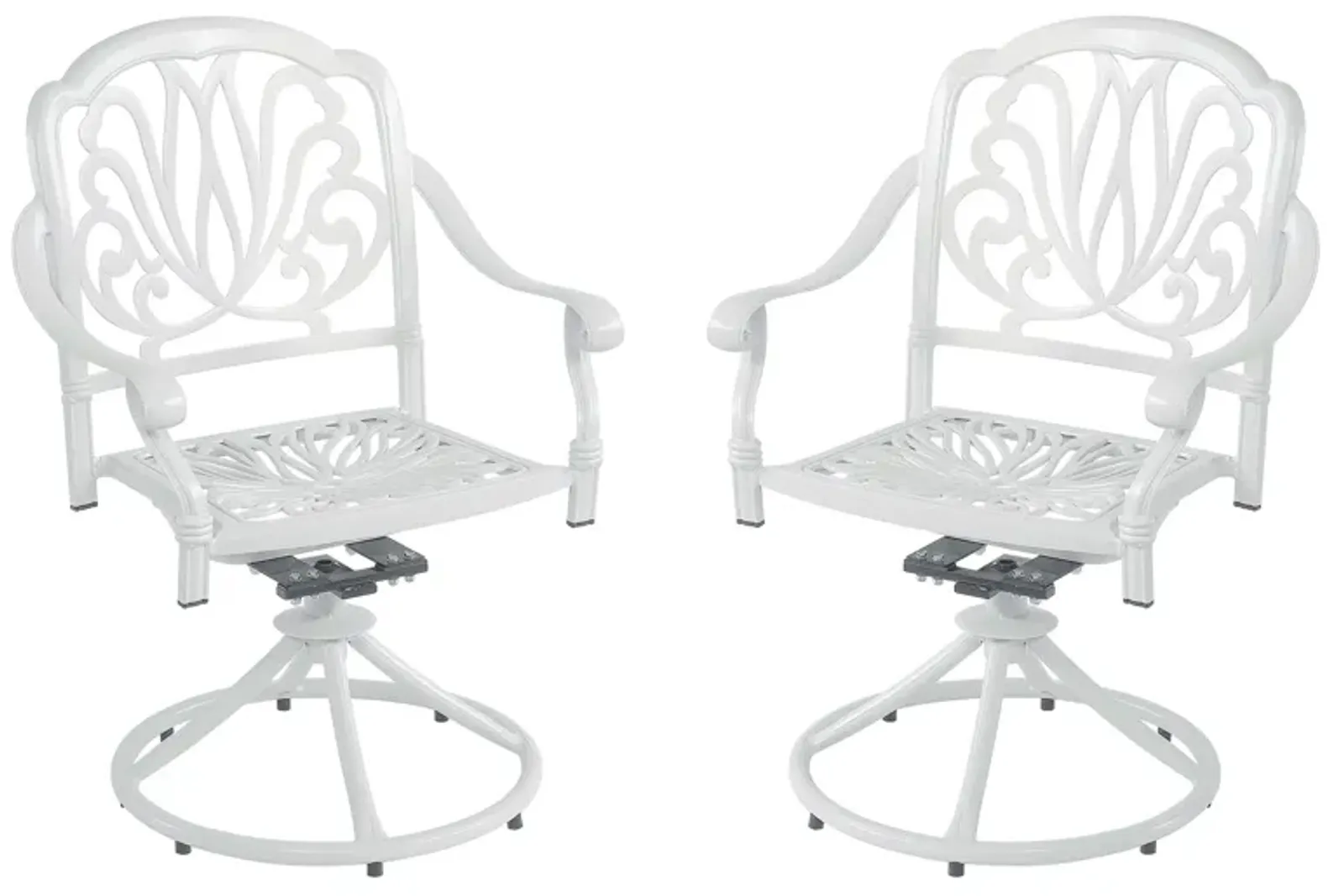 MONDAWE Patio Outdoor Aluminum Dining Swivel Rocker Chairs, Cast Aluminum Swivel Bar Stools (Set of 2)