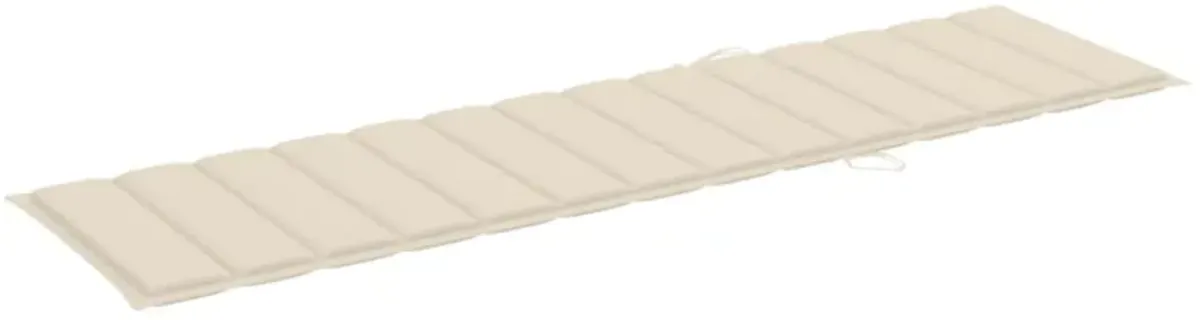 vidaXL Sun Lounger Cushion Cream 78.7"x19.7"x1.6" Fabric