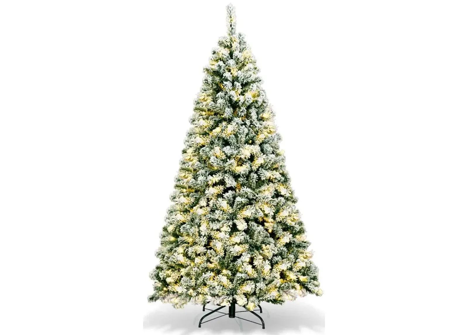 Pre-Lit Premium Snow Flocked Hinged Artificial Christmas Tree