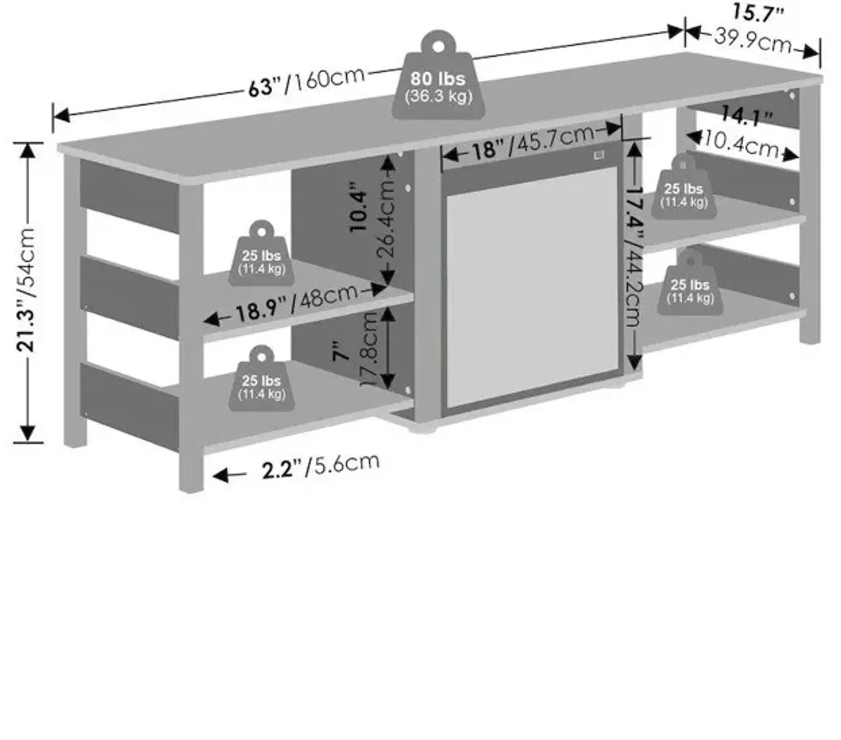 Electric Fireplace TV Stand, Entertainment Center for TV up to 70 Inch