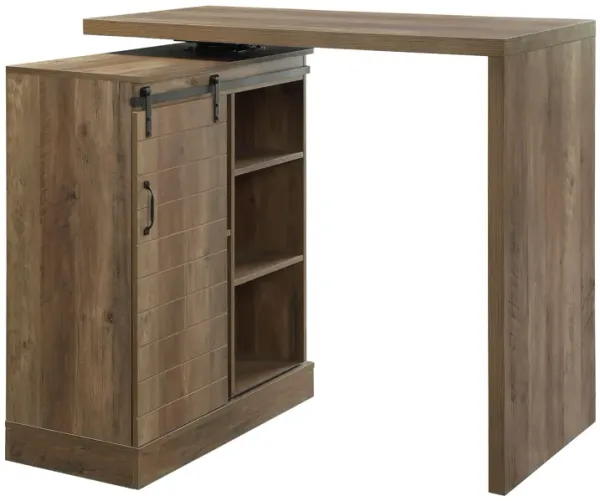 Quillon Bar Table, Rustic Oak Finish
