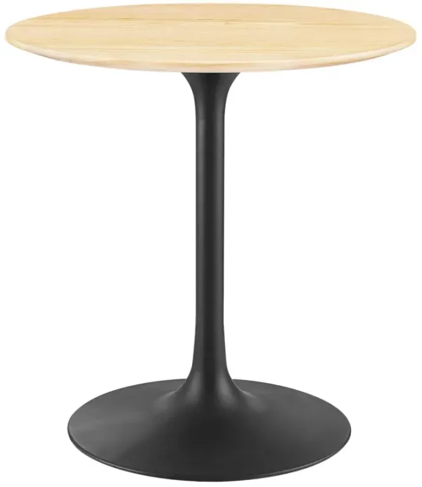 Modway - Lippa 28" Round Wood Grain Dining Table Black Natural