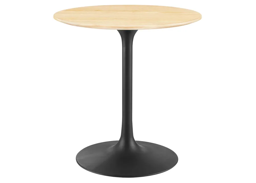 Modway - Lippa 28" Round Wood Grain Dining Table Black Natural