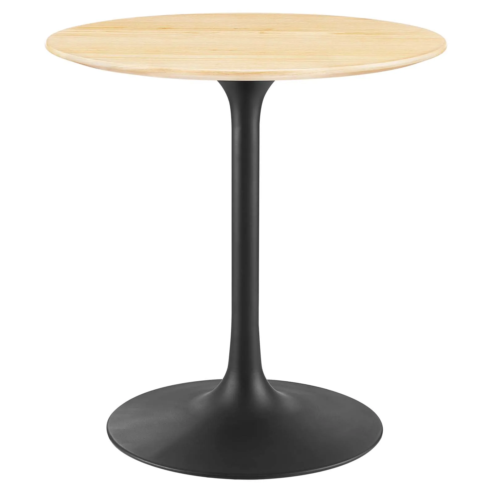 Modway - Lippa 28" Round Wood Grain Dining Table Black Natural