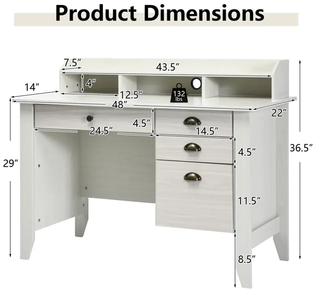 Computer Desk PC Laptop Writing Table Workstation