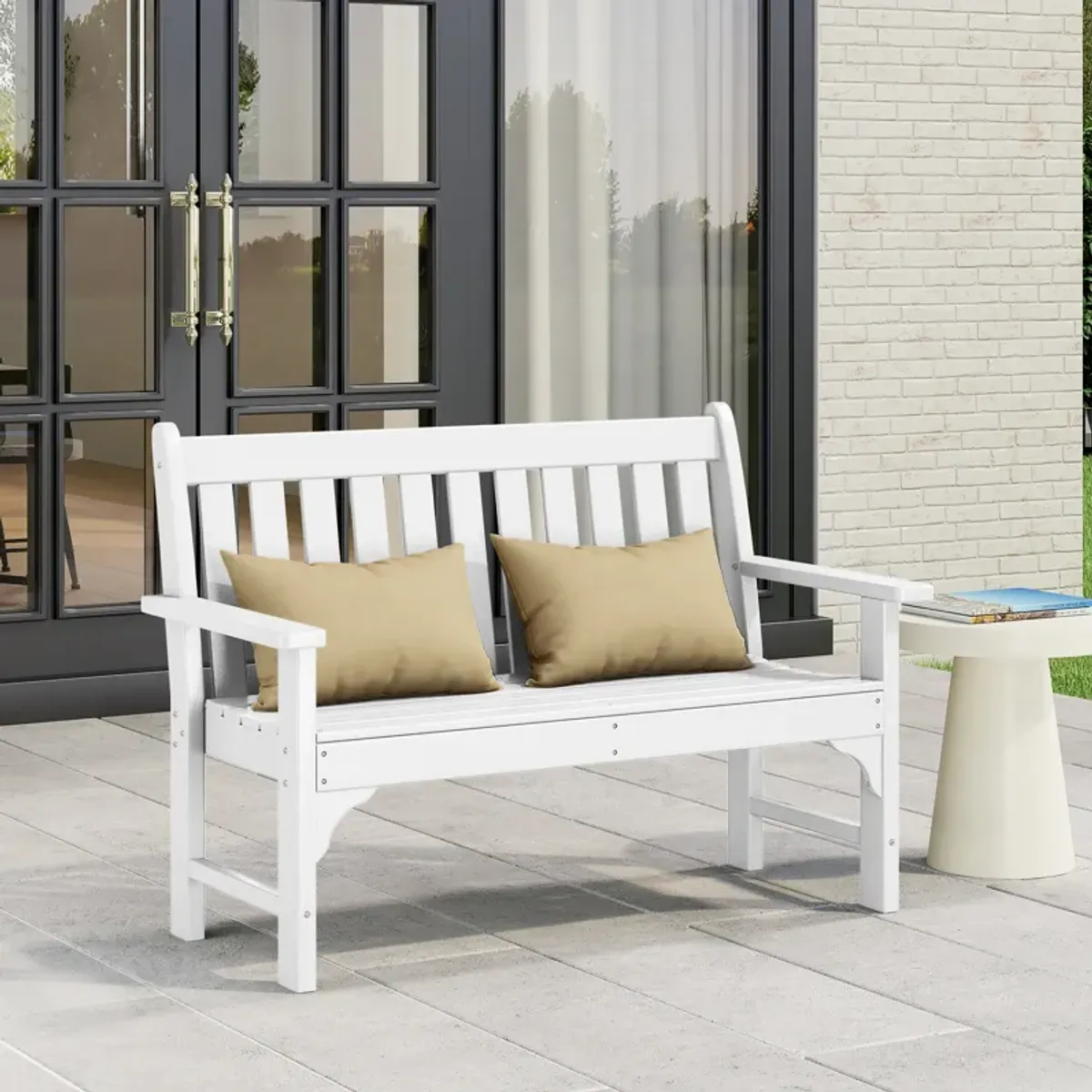 WestinTrends Outdoor 2-Person All-Weather HDPE Front Porch Garden Bench