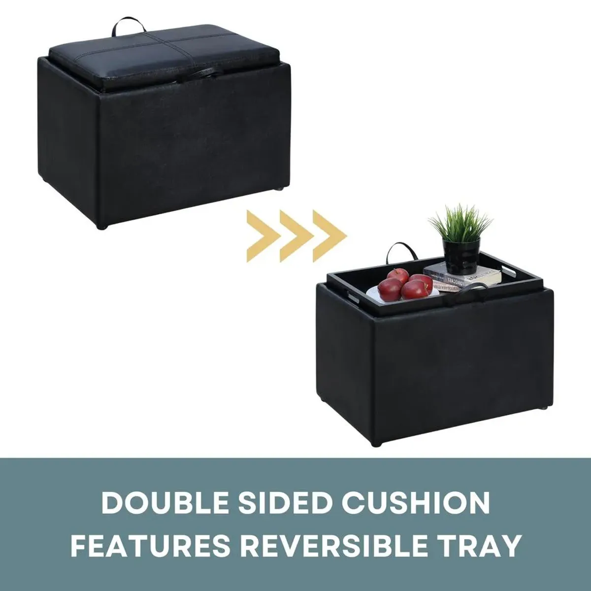 Convience Concept, Inc. Accent Storage Ottoman with Reversible Tray