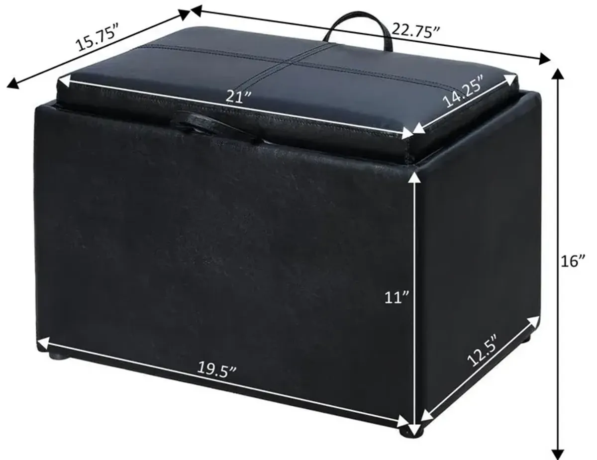 Convience Concept, Inc. Accent Storage Ottoman with Reversible Tray