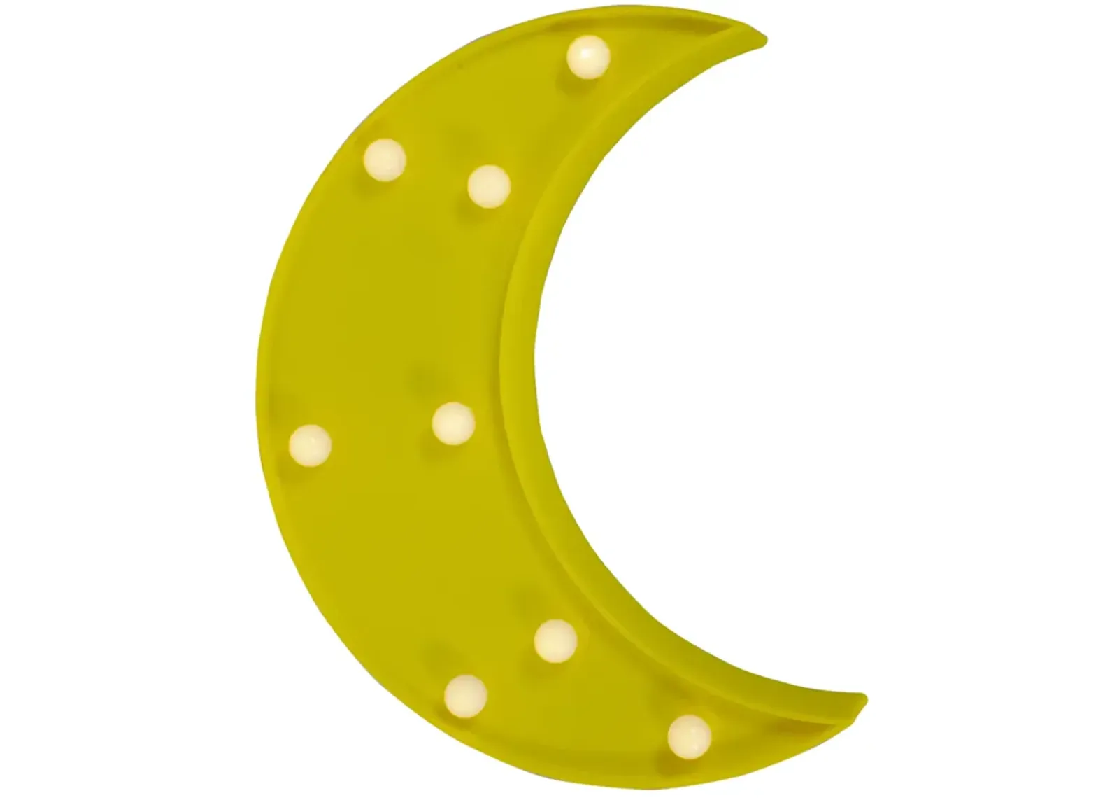 9.5" LED Lighted Yellow Crescent Moon Marquee Wall Sign