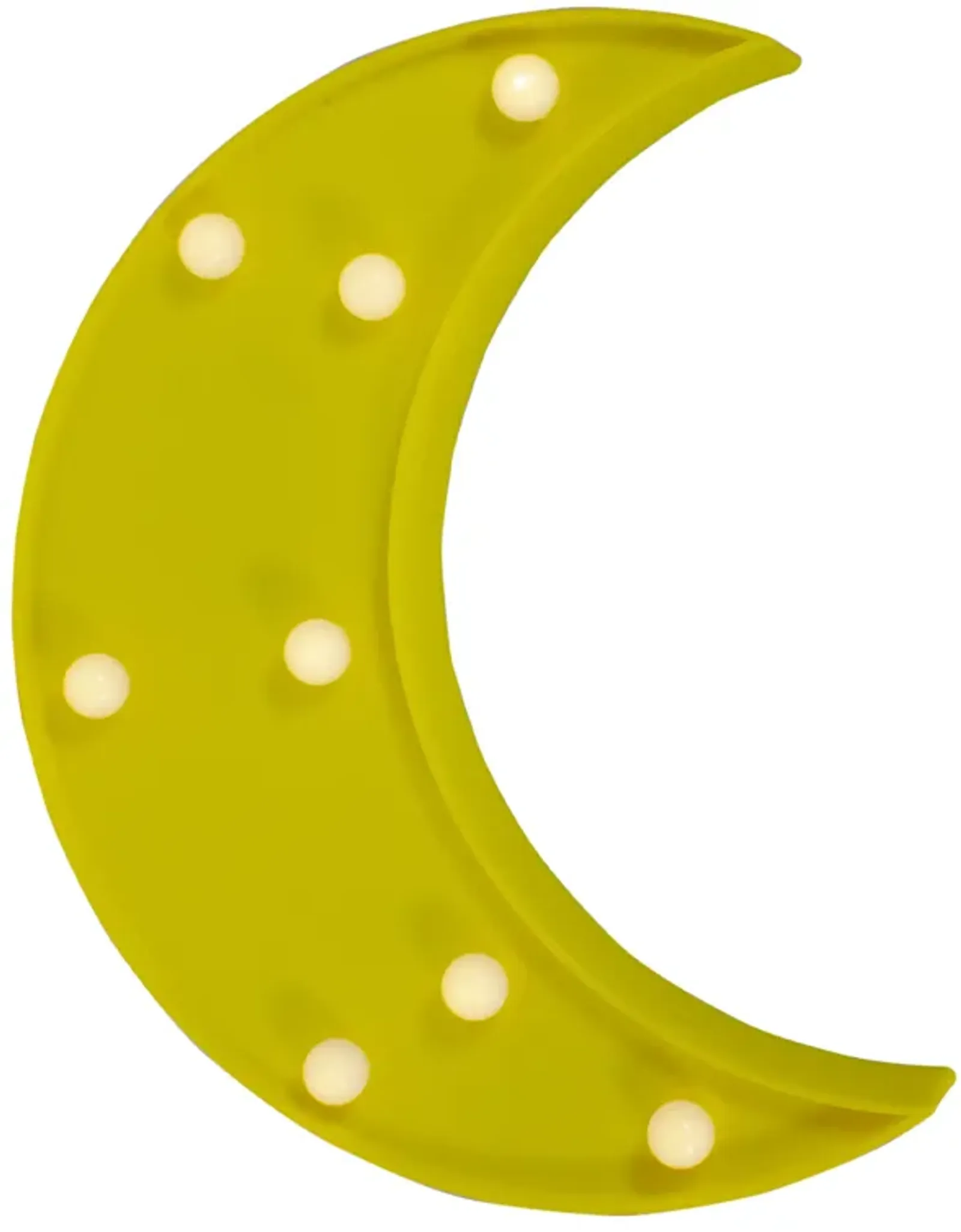 9.5" LED Lighted Yellow Crescent Moon Marquee Wall Sign