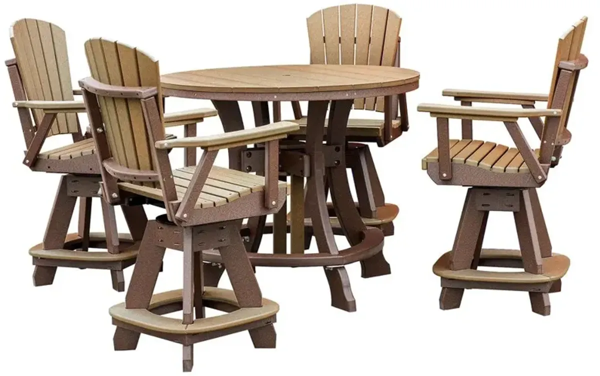 OS Home and Office Model 44R-C-CTB Counter Height Round Table in Cedar with Tudor Brown Base