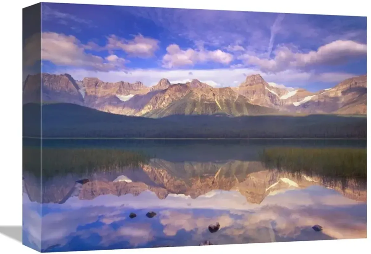 Mount Chephren reflected in Waterfowl Lake, Banff National Park, Alberta, Canada-Canvas Art-16x12